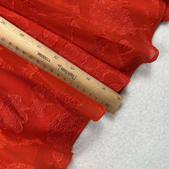 Premier Amour Women Floral Fit Flare Faux Wrap Red Dress Size 10 Bow V Neck Love - Picture 11 of 11